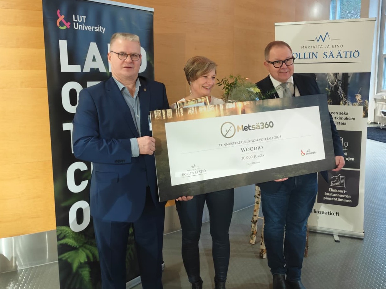 Woodio voitti Metsä360-tunnustuspalkinnon