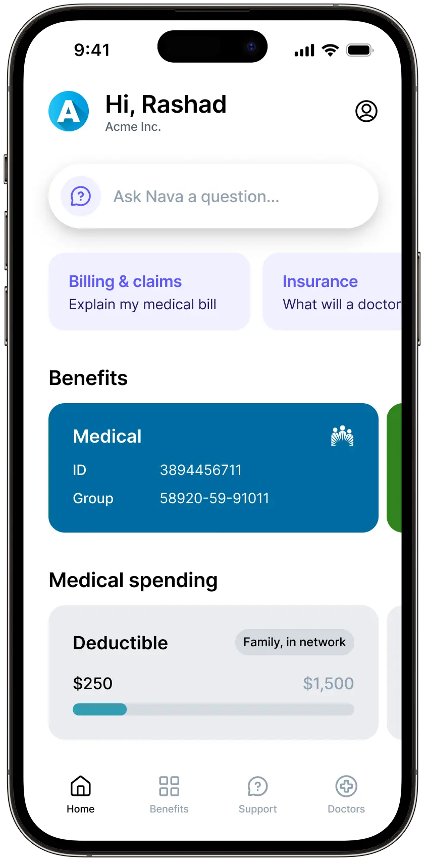 Image of the Nava Employee Experience app in a phone