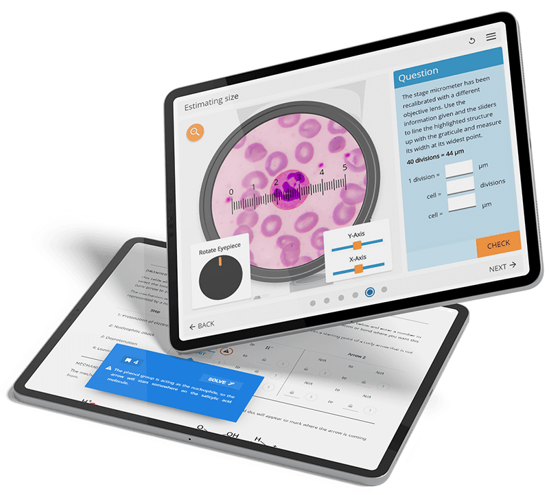 Labsims and smart worksheets on tablets