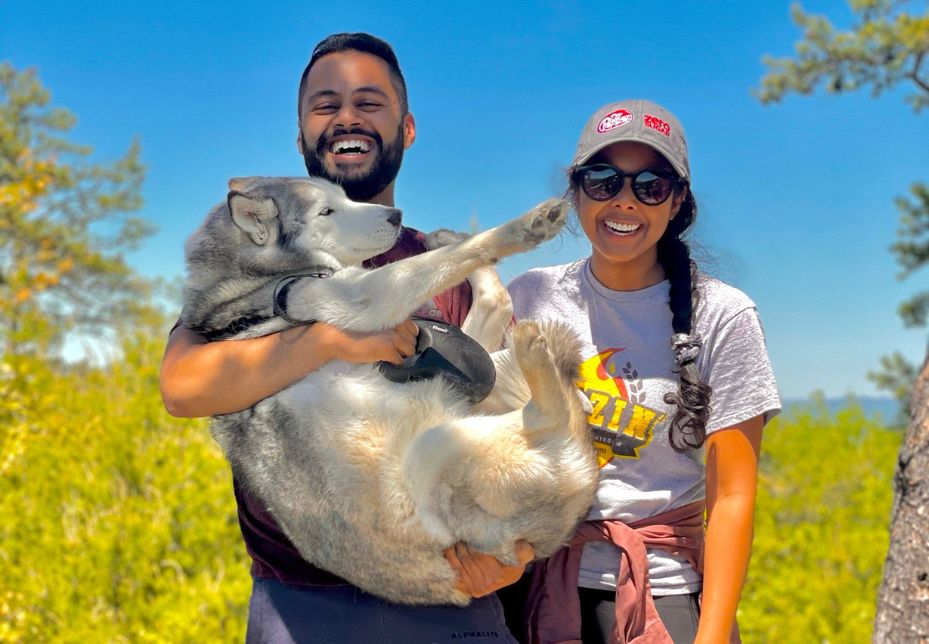 Dr. Tahsin Anwar with her partner and dog