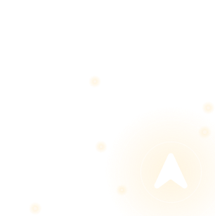 White arrow pointing upward centered within multiple concentric circles with glowing dots placed along the circles.