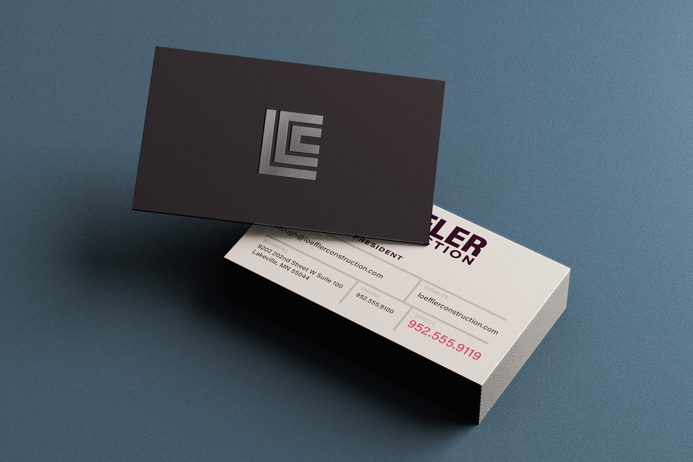 brochure design of Loeffler Contruction's firm profile document
