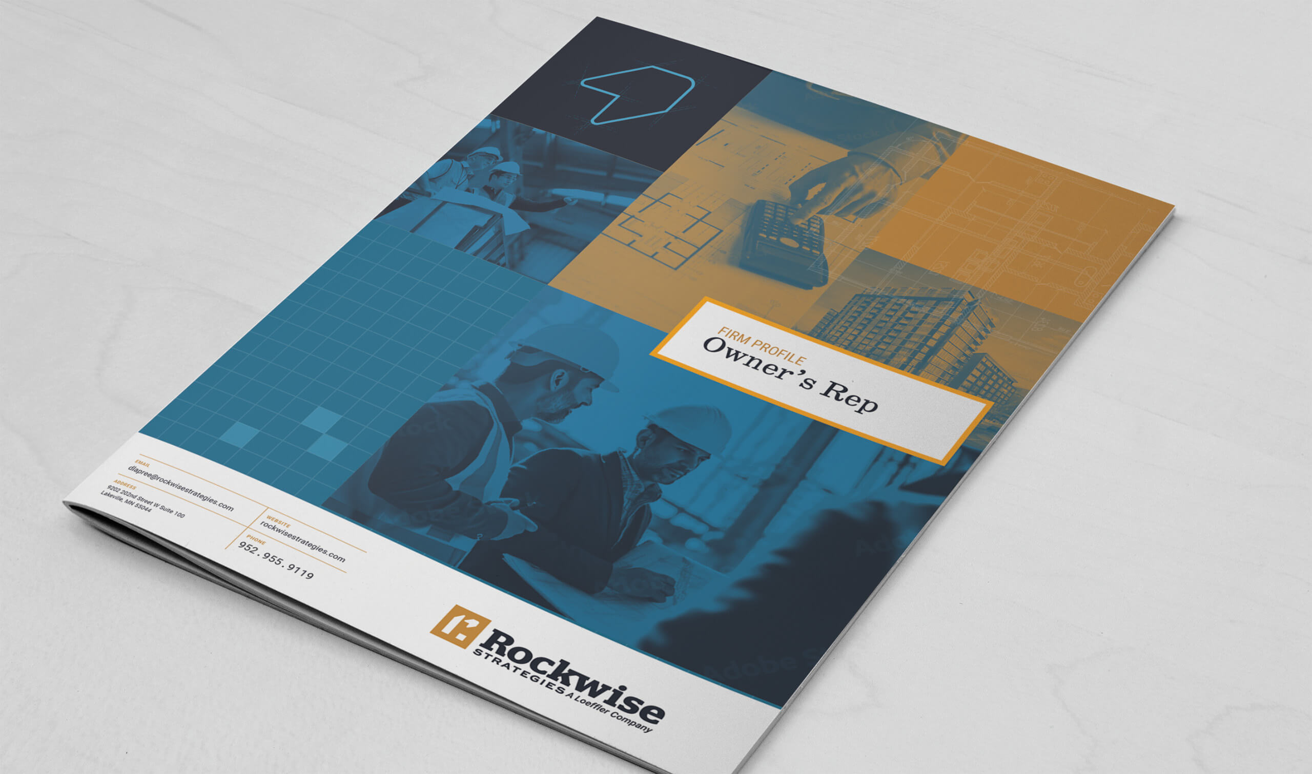 brochure design of Loeffler Contruction's firm profile document