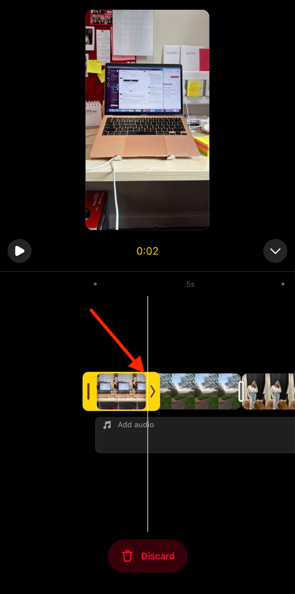 Snapshot of how to configure the duration of each photo in your photo reels on Instagram.