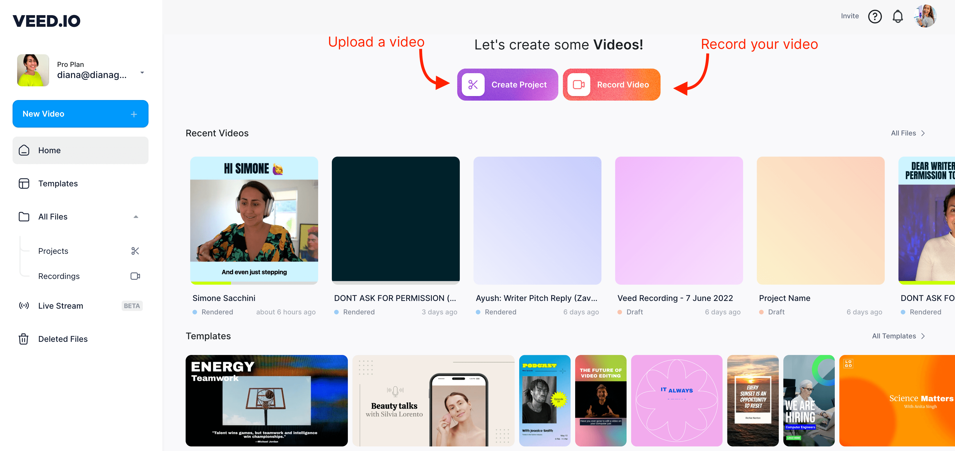 upload your video