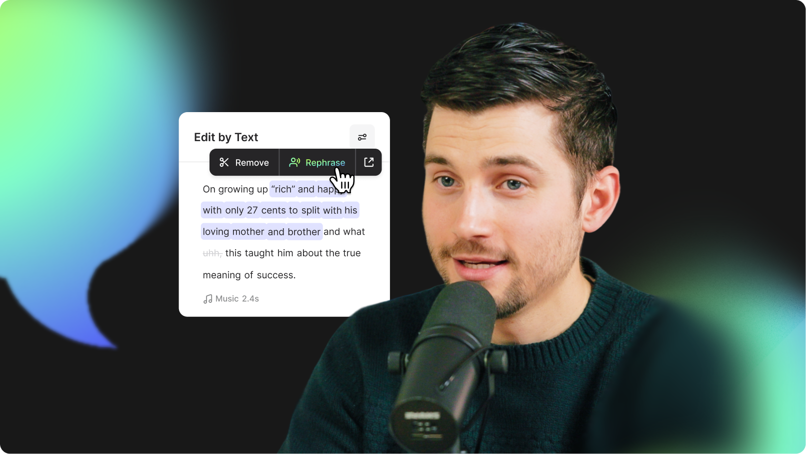 Introducing AI Rephrase: Edit Your Words, Not Your Footage