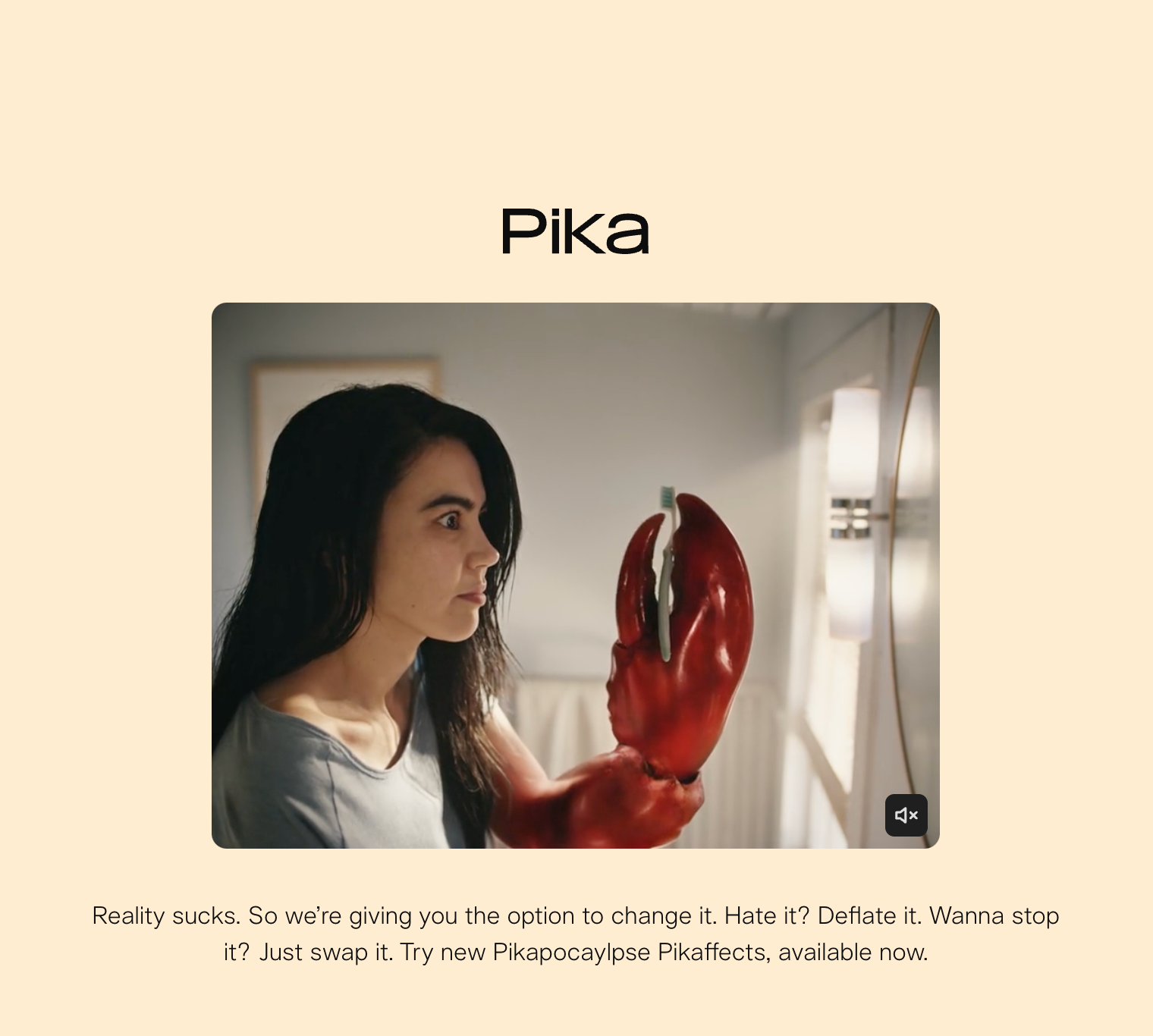 View of Pika Labs' home page
