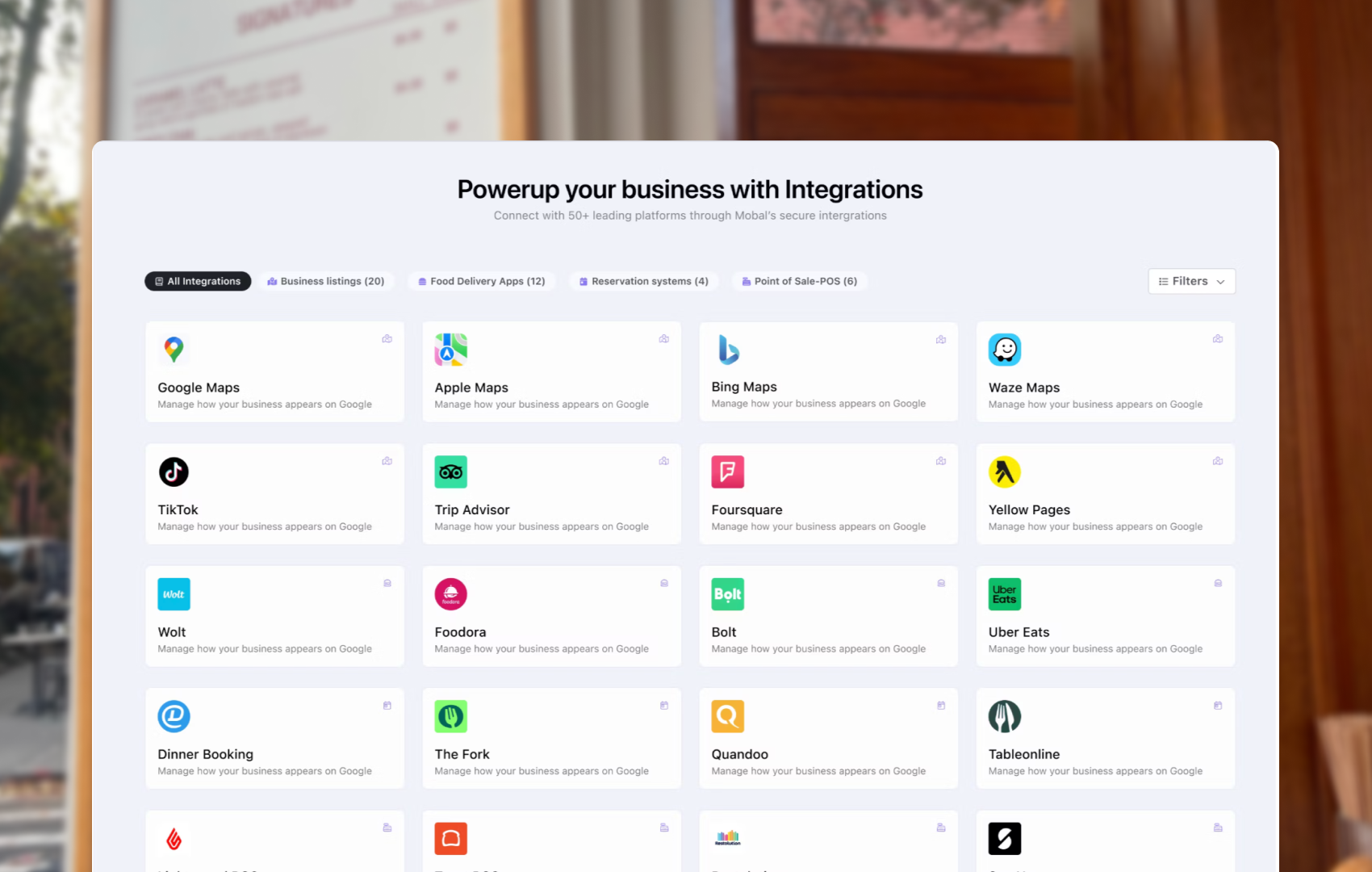 Integrations on Mobal