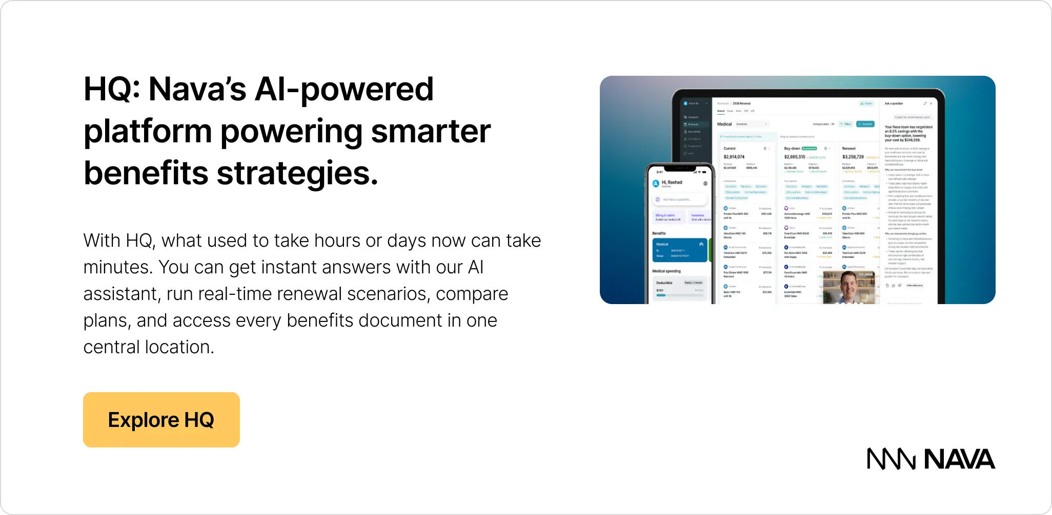 HQ: Nava's AI-powered platform powering smarter benefits strategies. Explore HQ now.