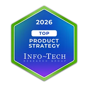 Hexagonal badge reading '2026 Top Product Strategy Info~Tech Research Group'.