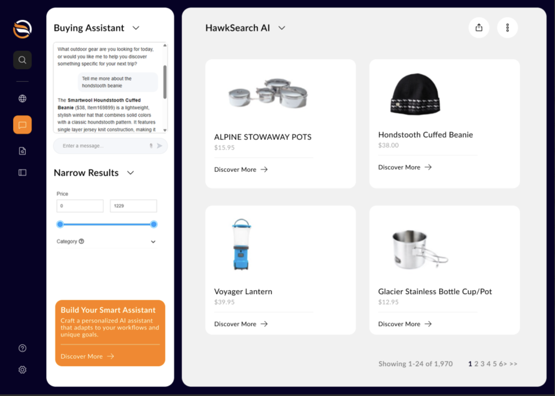 Business woman at the office on a mobile phone shopping with HawkSearch smart search