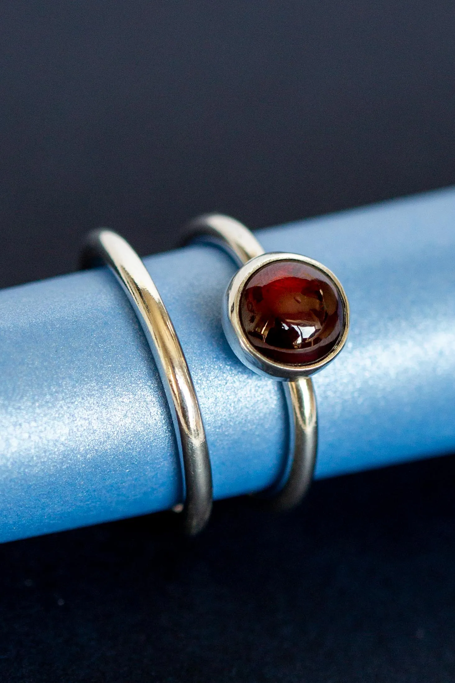 Garnet Stacking Ring Set