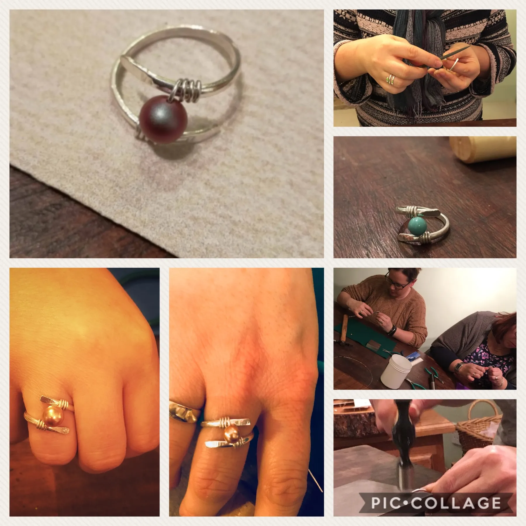 selection of finished pearl rings 
