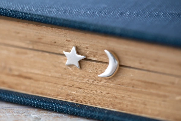 Tiny Celestials - Star and Moon Stud Earrings