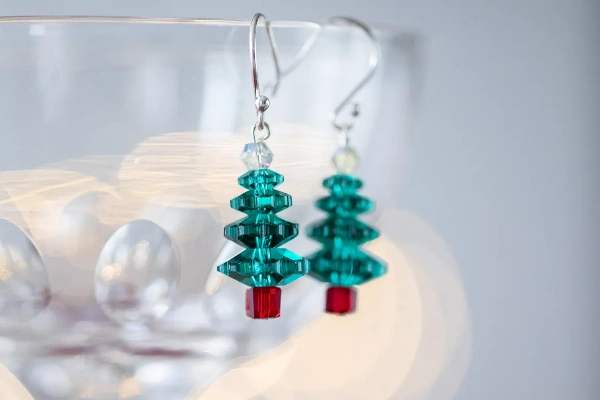 Crystal Christmas Tree Earrings