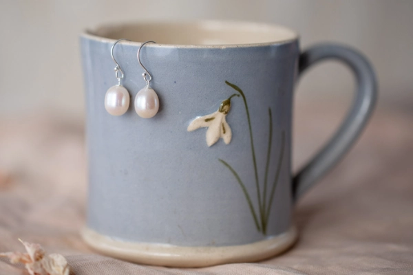 Lustrous pearl drop earrings
