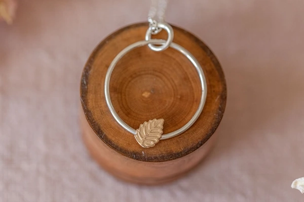 Woodland Leaves Hoop Necklace