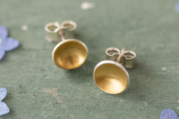 Cup of Gold Stud Earrings 