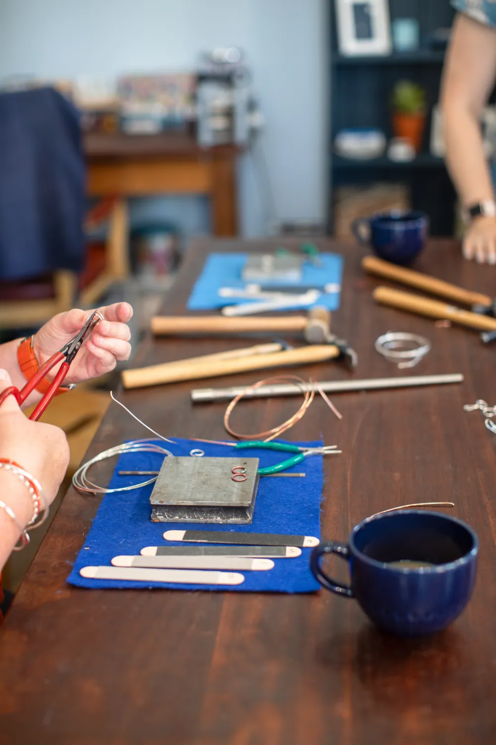 photo from workshops with work station and hammers