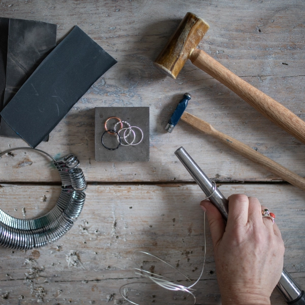 tools needed for make a ring workshop at Claire Howard Jewellery