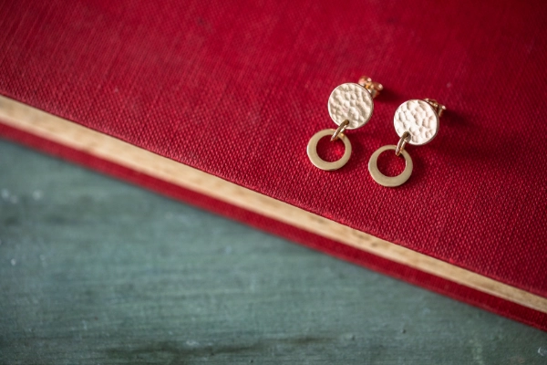 Golden Hammered Faith Earrings