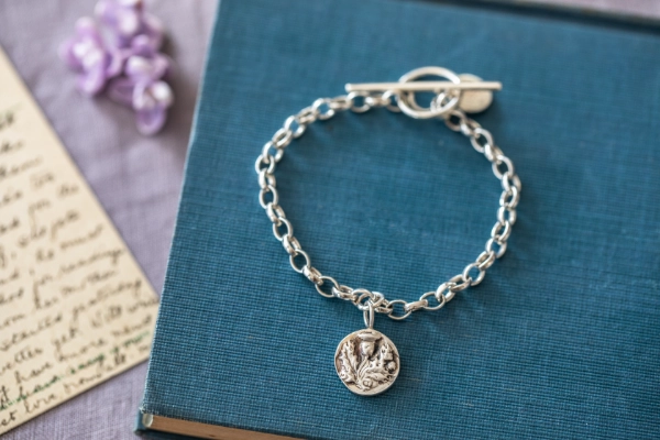 Silver Thistle Button Bracelet