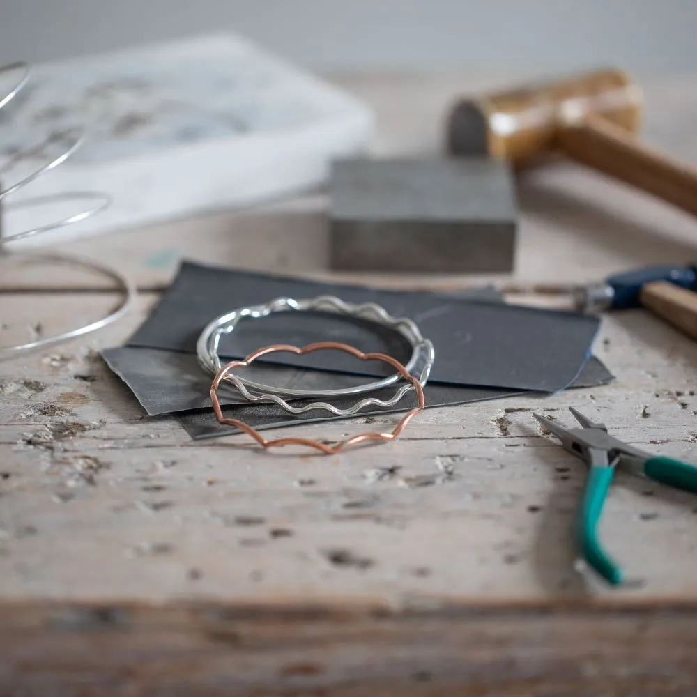 Craft your own sterling silver bangles in a warm, welcoming Norfolk workshop. Learn new skills, make memories—and enjoy tea and cake too!