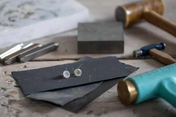 I am very much looking forward to welcoming you to a stamped stud earring workshop at my jewellery shop in Fakenham.