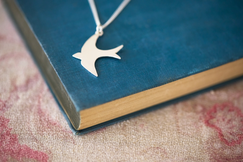 Silver Swallow in Flight Necklace