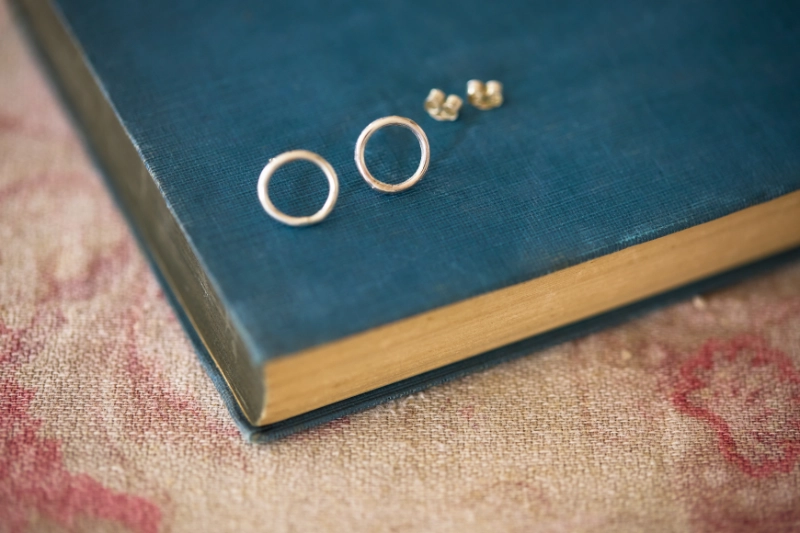 Silver Smooth Hoop Stud Earrings 