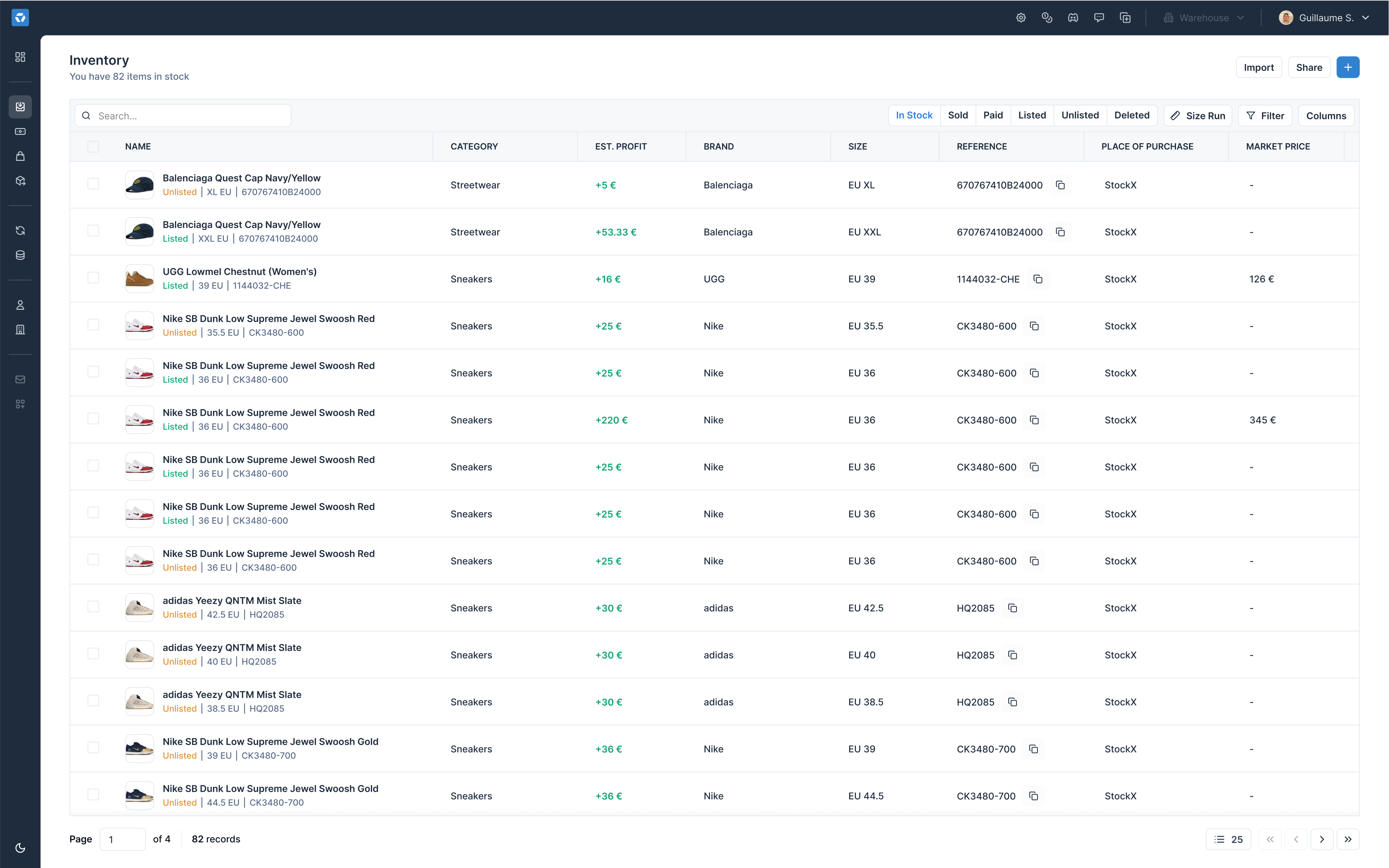 Retailed reselling inventory tool
