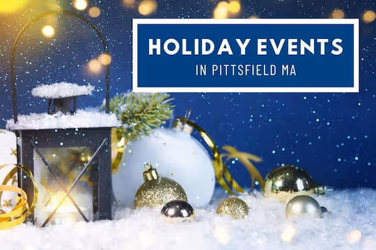 Holiday Events in Pittsfield MA - Lantern with holiday background