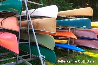 Canoes stacked