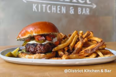 District Kitchen & Bar Taco Burger with Fries