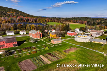 Hancock Shaker Village aerial shot 