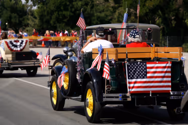 Car parading on 4th of July