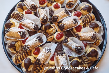 a plate of cannolis