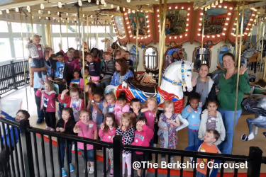 Group of kids at the Berkshire Carousel