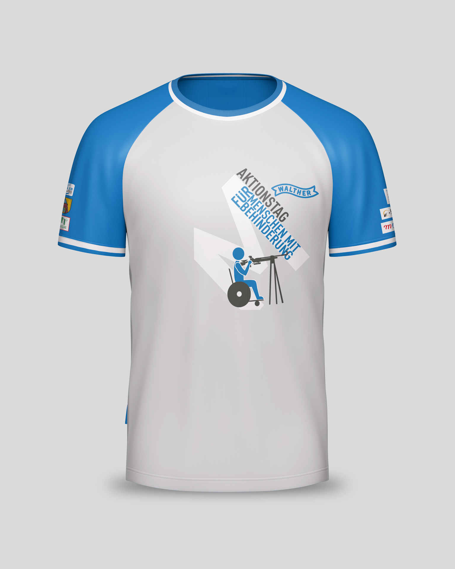 T-Shirt-Design zum Aktionstag in Blau und Weiß