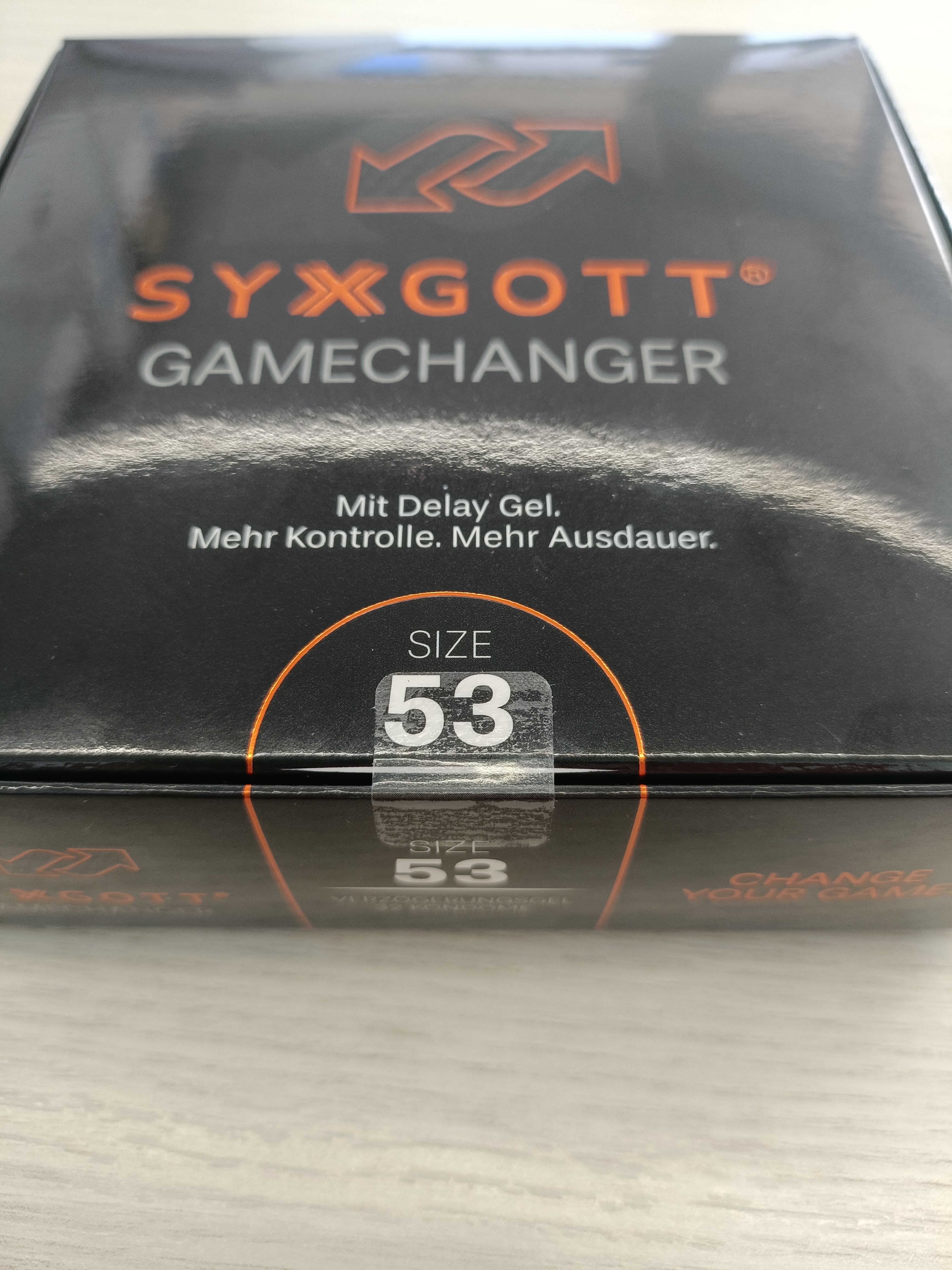 Nahaufnahme der syxgott Gamechanger Verpackung mit Produktangaben
