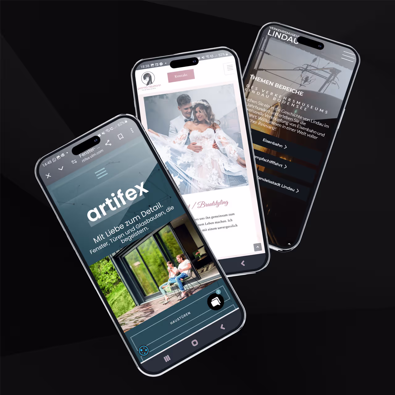 Responsive Webdesign für Unternehmen, Abbildung auf dem Smartphone - Website, Webdesign, Wisckow Vision / LODesign Freelancer Kreativduo Ulm