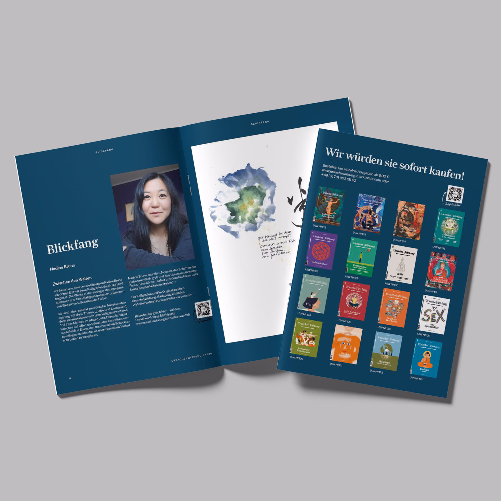 Magazin Ursache\Wirkung, Ausgabe 136, blaue Farbwelt