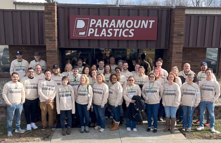 Paramount Plastics team with Chris Fredericks