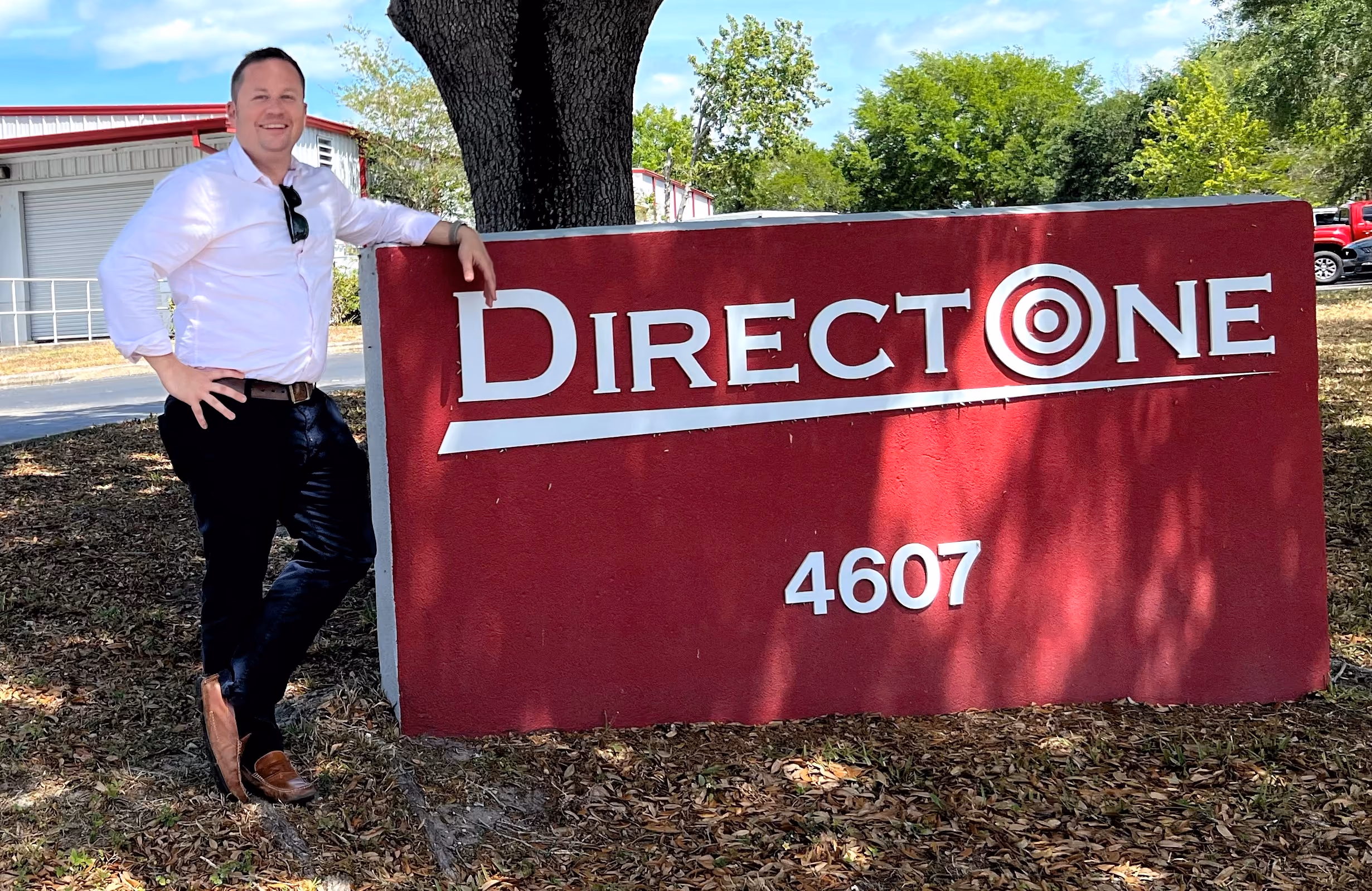 Evan Stewart in front of Direct One