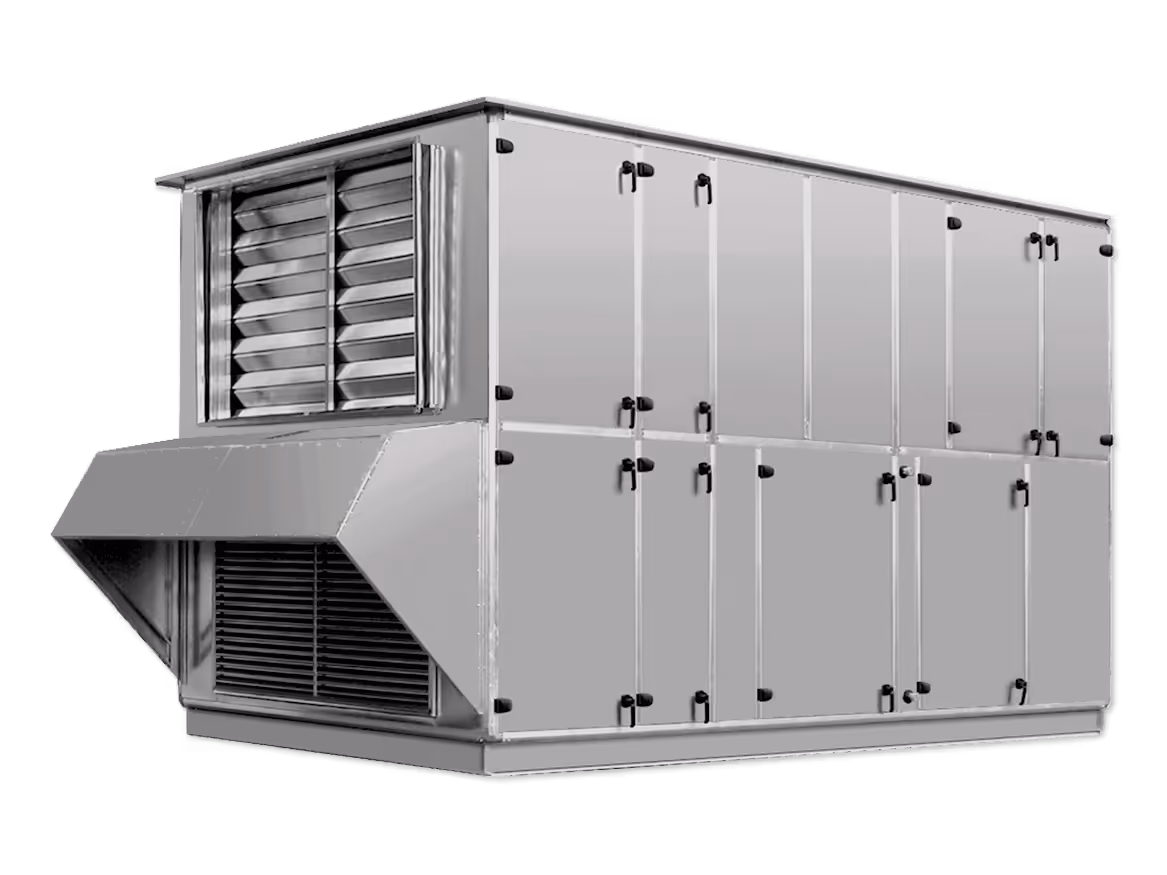 Power Play® Max Flex: unidade de duplo fluxo sobreposta com permutador de calor