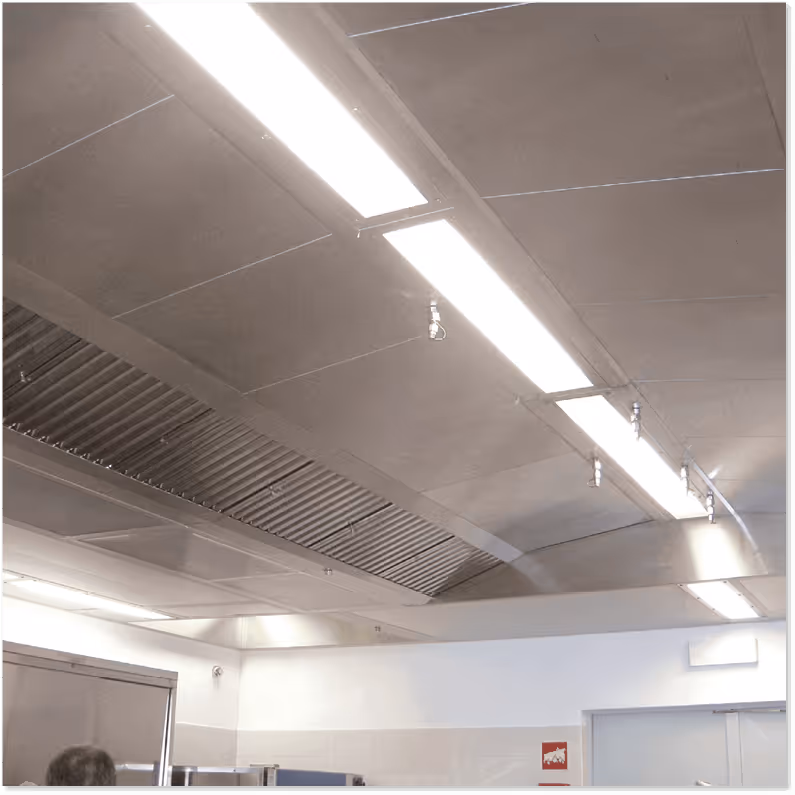 Pyrosafe® Pro: exemplo de instalação no teto Néospace®