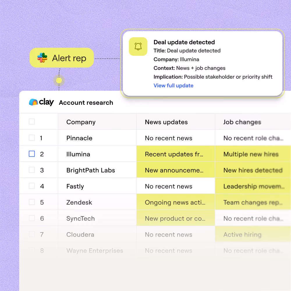 Claygent enriches every signal automatically