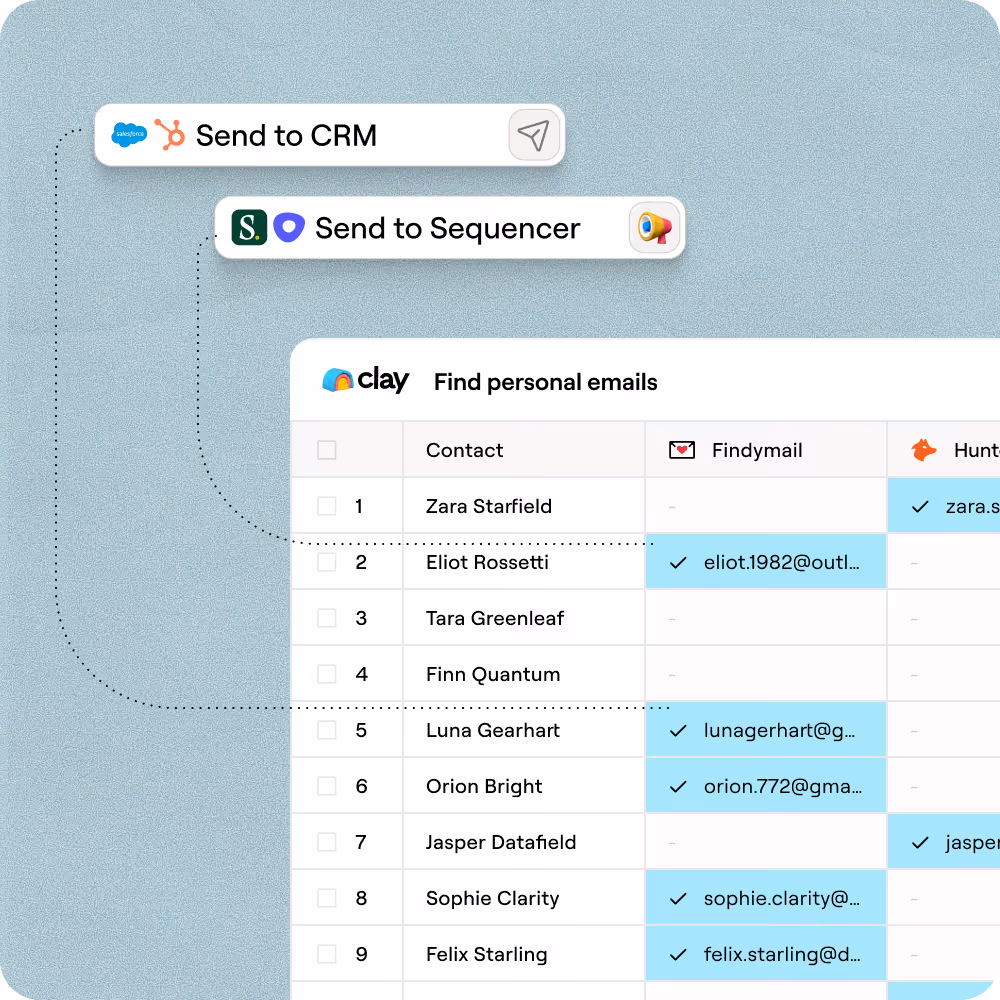 Push enriched rows to Smartlead or Instantly