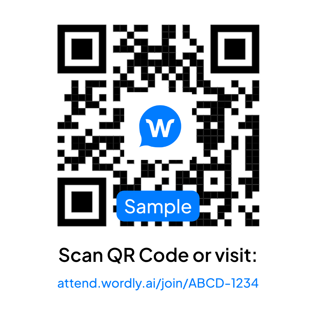 Join Wordly sessions by scanning a QR code