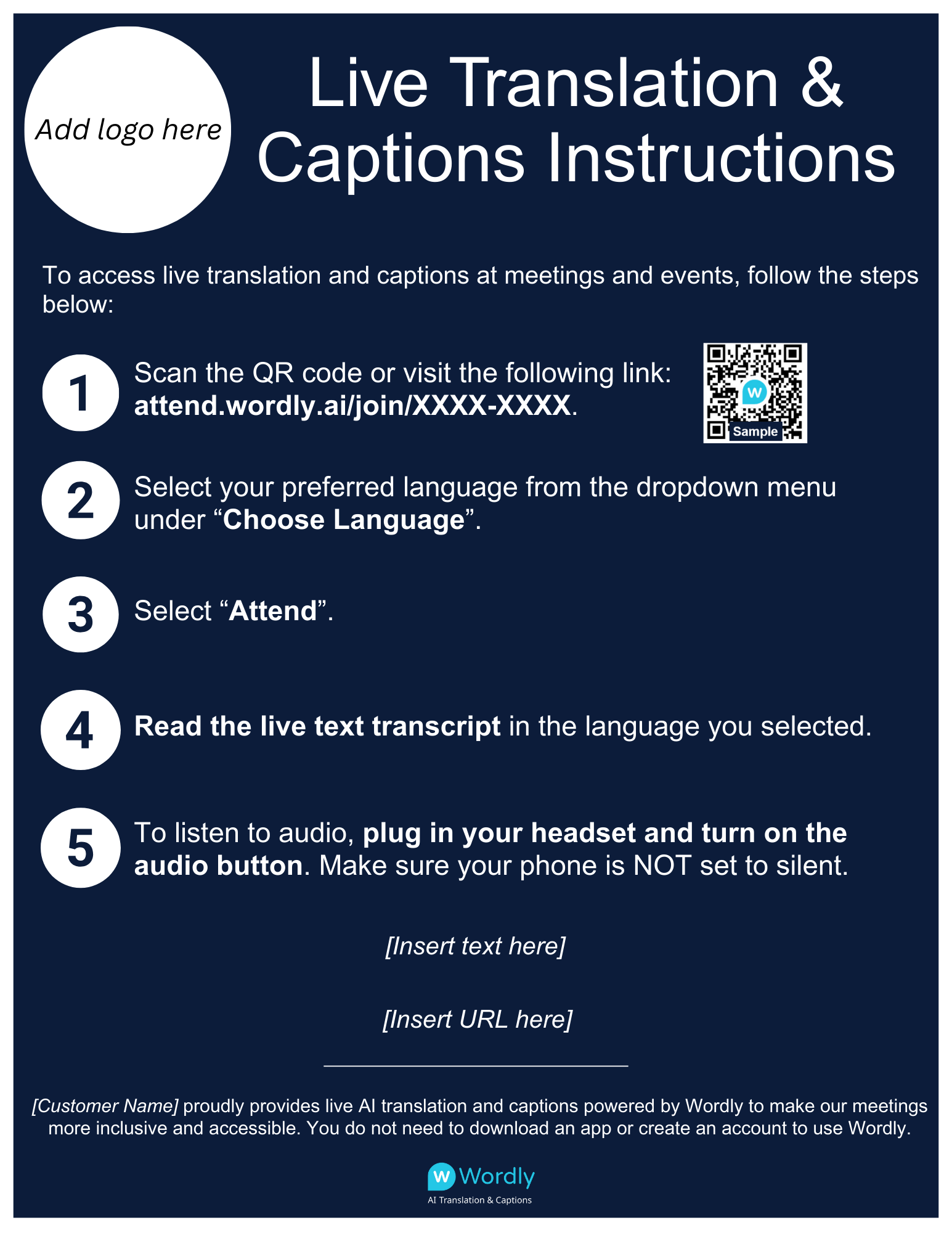 Wordly Instructions Template